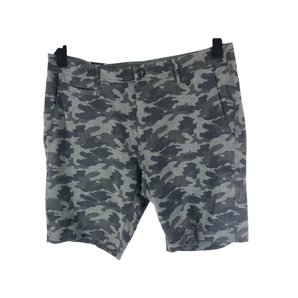 7Diamonds Cloudbreak Performance Shorts Camouflage Moisture Wicking Gray 34